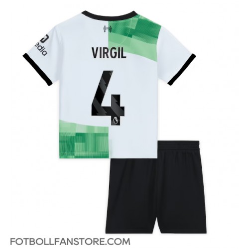 Liverpool Virgil van Dijk #4 Barnkläder Borta matchtröja till baby 2023-24 Kortärmad (+ Korta byxor) Billigt